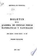 Boletín de la Academia de Ciencias Físicas Matemáticas y Naturales