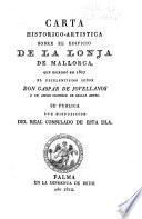 Carta historico-artistica sobre el edificio de la Lonja de Mallorca
