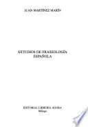 Estudios de fraseología española