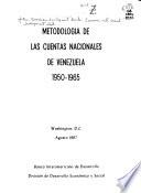 Metodología de las cuentas nacionales de Venezuela, 1950-1965