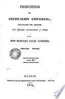 Principios de legilación universal traducidos del francés con algunas correcciones y notas, 2